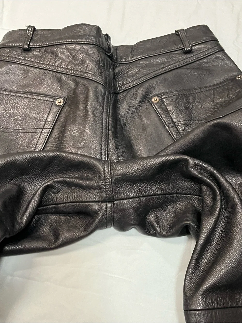 90s Wilson’s Men's Black Leather pants - Classic Five-Pocket Sz 32 biker
